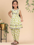 Cutiekins Girls Floral Printed Kurta with Dhoti Pant