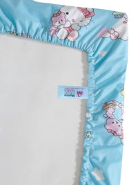 Myntra Elegant Homes Biru Watak Kartun Kapas Tulen 400 TC Dilengkapi Cadar King Superfine dengan 2 Sarung Bantal-98 x 89 inci