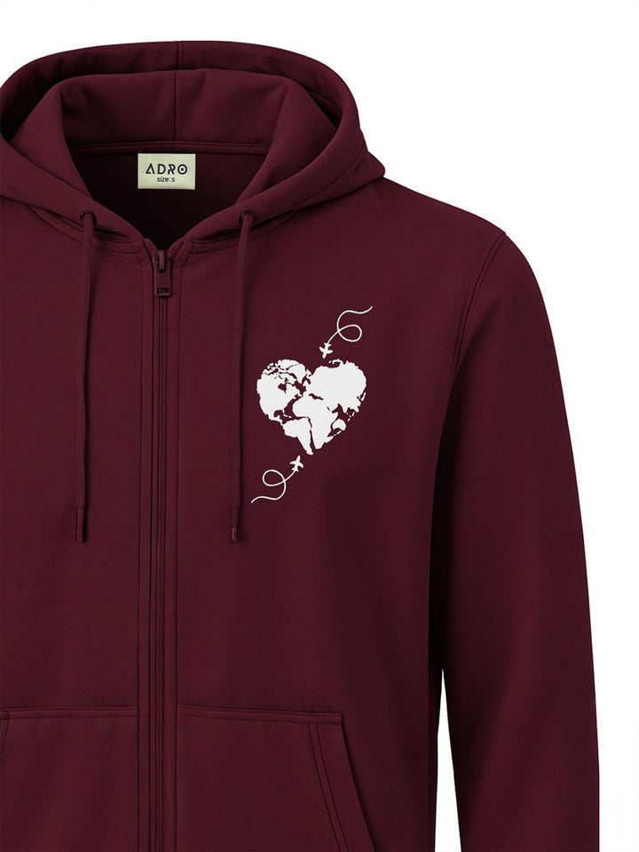 ADRO Men Printed Hooded Sweatshirt