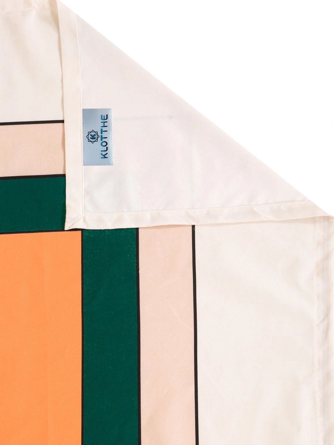 KLOTTHE Orange & Green Geometric 400 TC King Bedsheet with 2 Pillow Covers