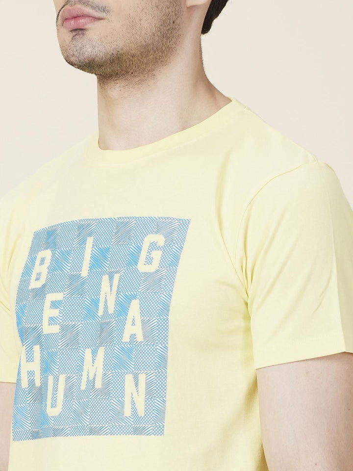 Being Human Men Typography Printed Round Neck Cotton Slim Fit T-shirt