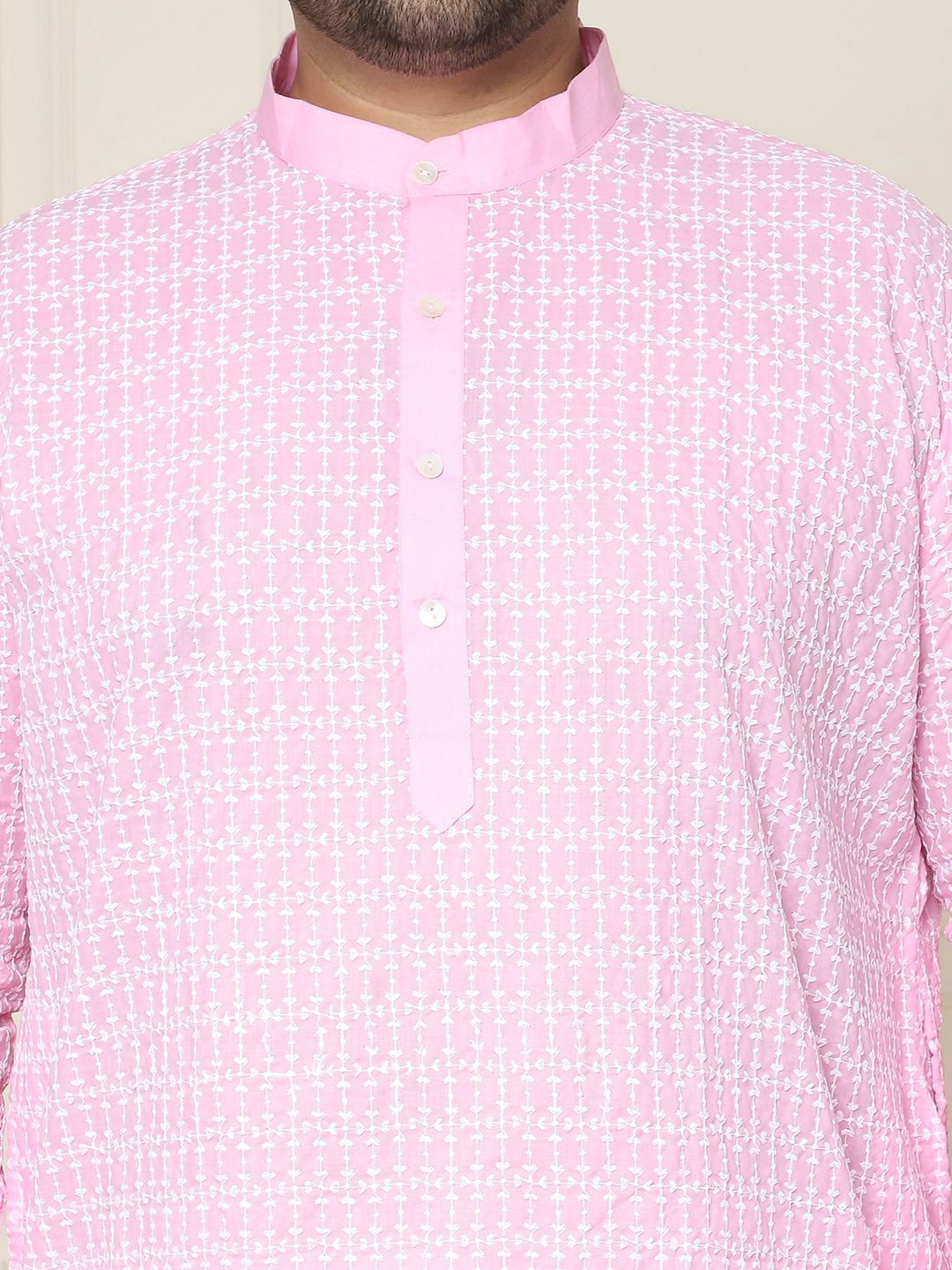 SOJANYA PLUS Floral Embroidered Thread Work Pure Cotton Straight Kurta with Pyjamas