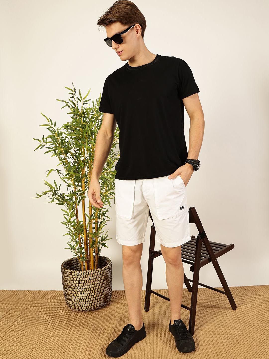 Thomas Scott Men Pure Cotton Solid Shorts
