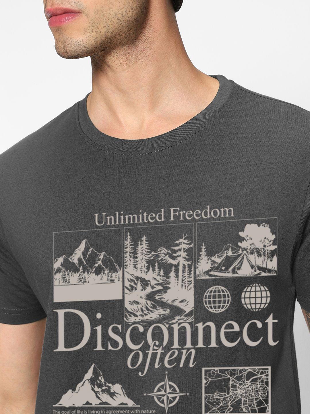 Bewakoof Men Graphic Printed Round Neck Pure Cotton T-shirt