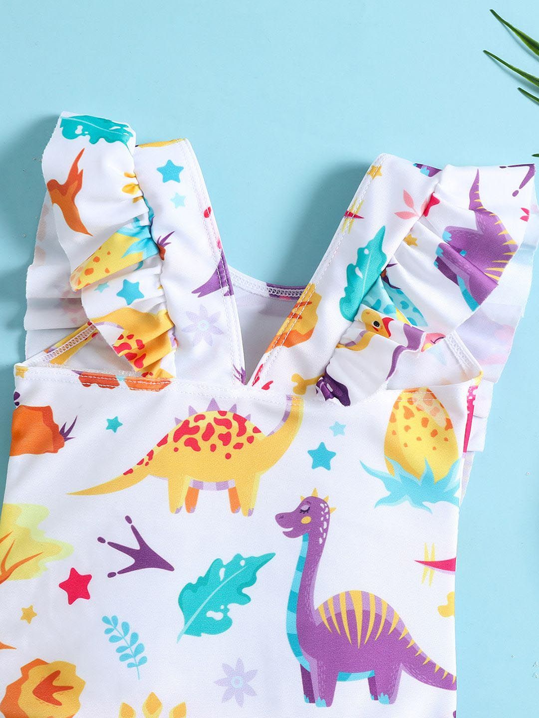 YK Girls Printed Full Coverage Sleeveless Bodysuit
