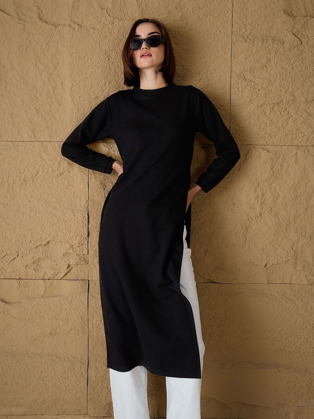 SASSAFRAS Women Cotton Longline Long Sleeves Pullover