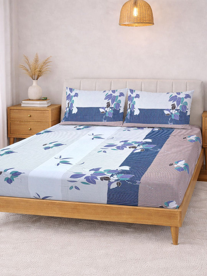 KLOTTHE Blue Floral 300 TC Cadar King