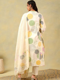Mamicha Women Printed Pure Cotton Kurta with Trousers & With Dupatta