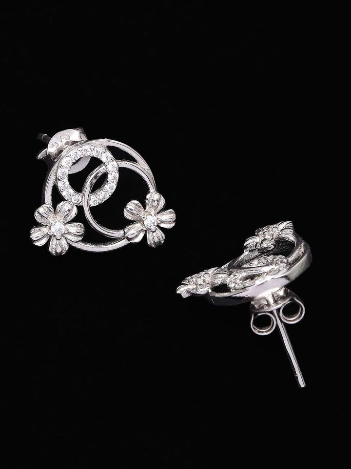 Kancing Zirkonia Kubik Bersalut Rhodium PANASH 925 Sterling Perak