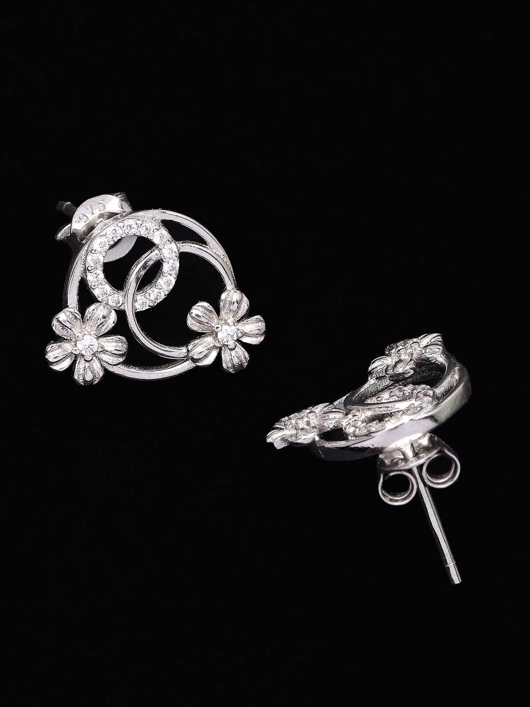 Kancing Zirkonia Kubik Bersalut Rhodium PANASH 925 Sterling Perak