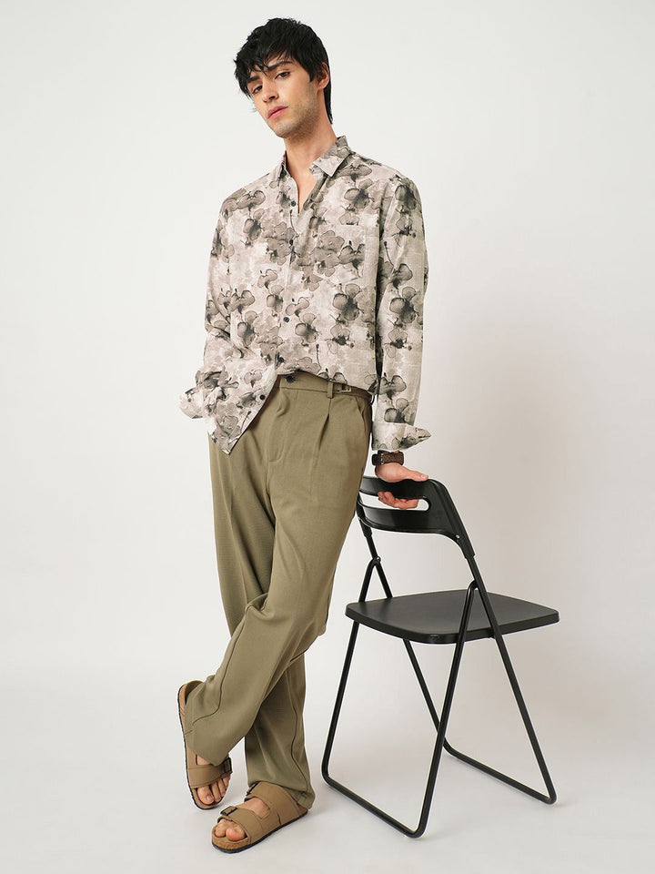 VASTRADO Men Classic Cutaway Collar Floral Printed Slim Fit Casual Shirt