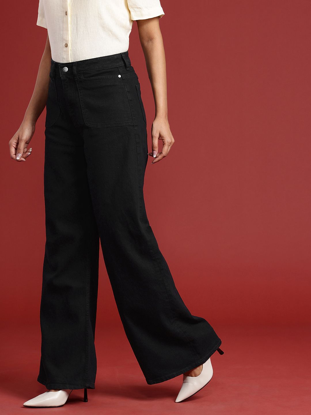 all about you Women Wide Leg Stretchable Jeans