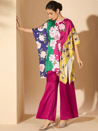 Antheaa Pink Floral Printed Tunic with Palazzos