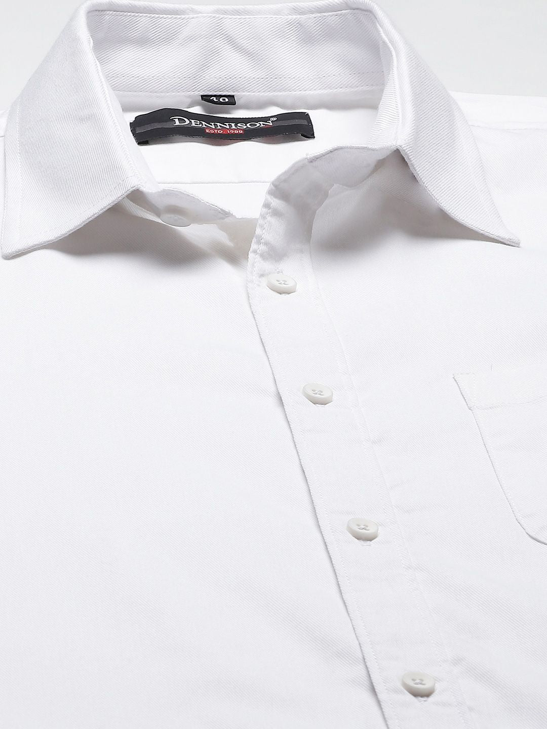 DENNISON Men Smart Slim Fit Solid Spread Collar Formal Shirt