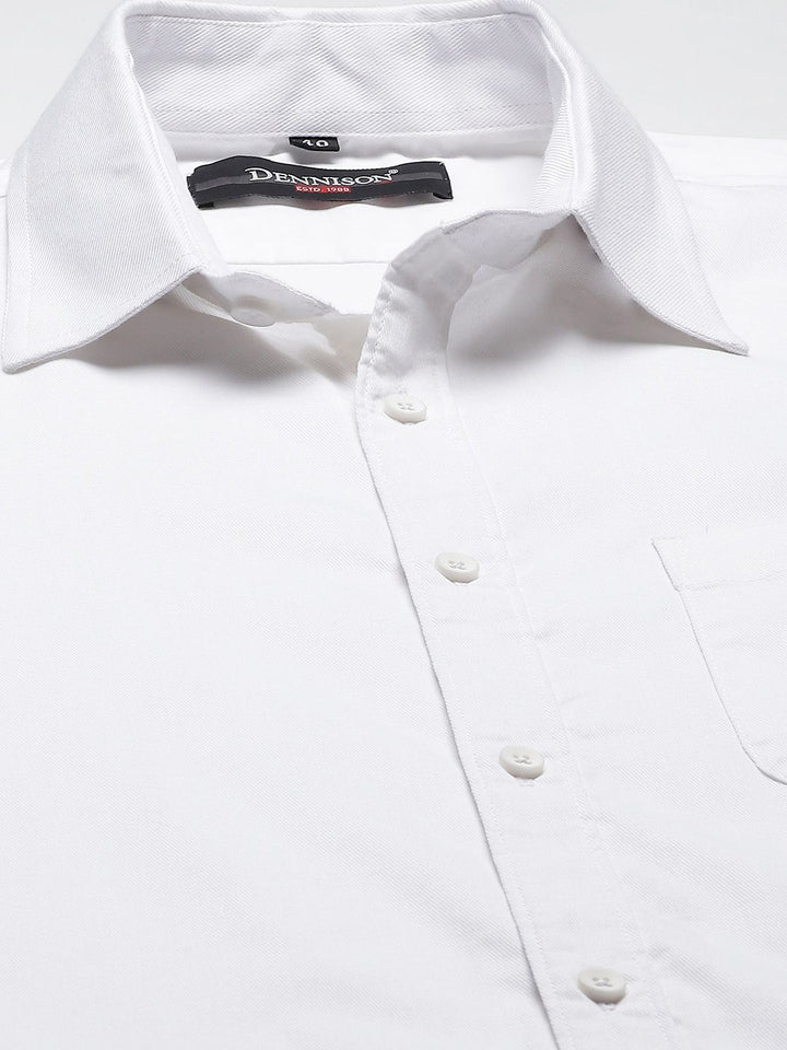 DENNISON Men Smart Slim Fit Solid Spread Collar Formal Shirt