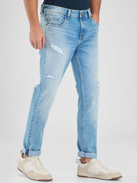 SPYKAR Men Skinny Fit Low-Rise Mildly Distressed Heavy Fade Stretchable Jeans