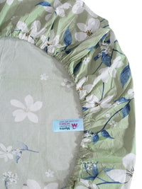 Myntra Elegant Homes Sea Green & White Floral 400 TC Cadar Tempat Tidur Single dengan 1 Sarung Bantal