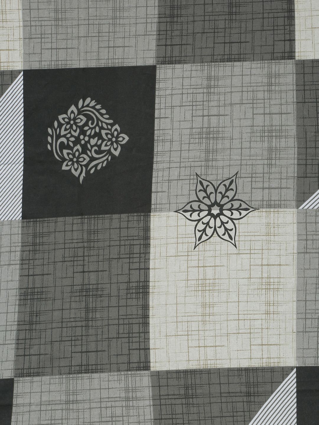 Myntra Elegant Homes Grey Printed Pure Cotton 400TC Set Cadar Super King 2.7 x 2.7 m