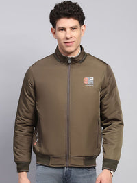 Monte Carlo Men Mock Collar Solid Casual Bomber Jacket