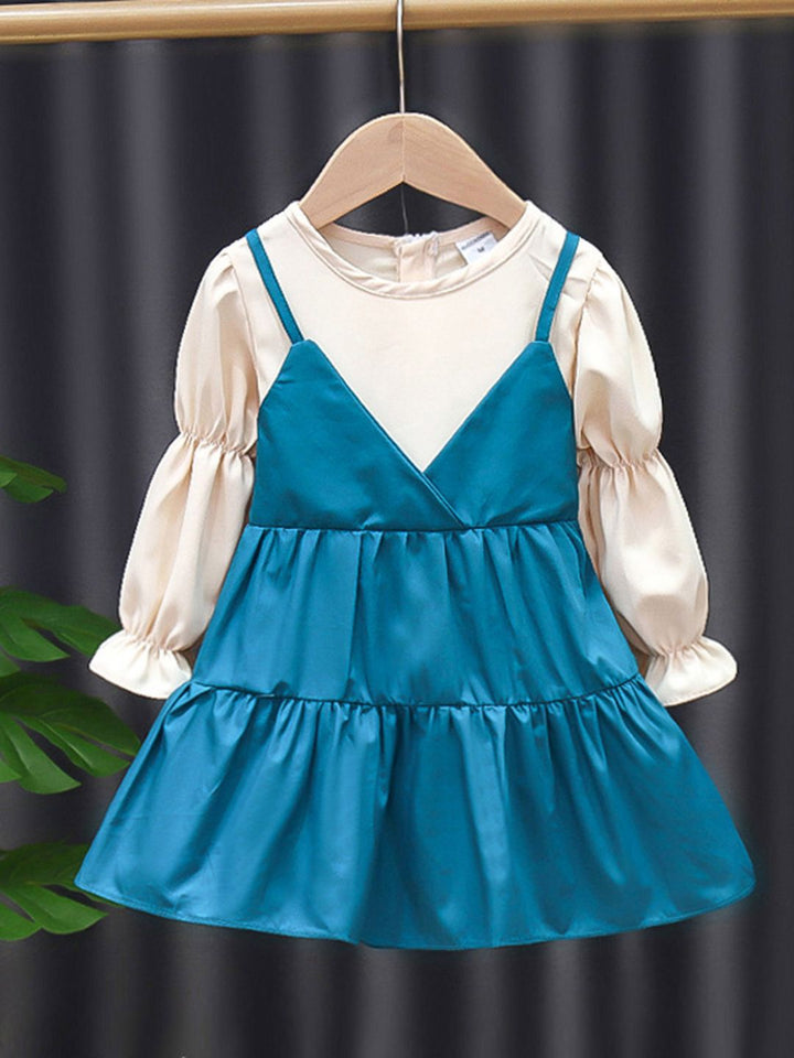 YK Girls Round Neck Pinafore Dress