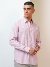 HIGHLANDER Checked Cutaway Collar Slim Fit Cotton Casual Shirt