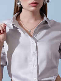 STREET 9 Women Solid Shirt Collar Top