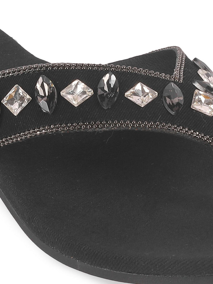 Mochi Synthetic Slim Heel Sandals