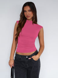 DressBerry Round Neck Fitted Crop Top