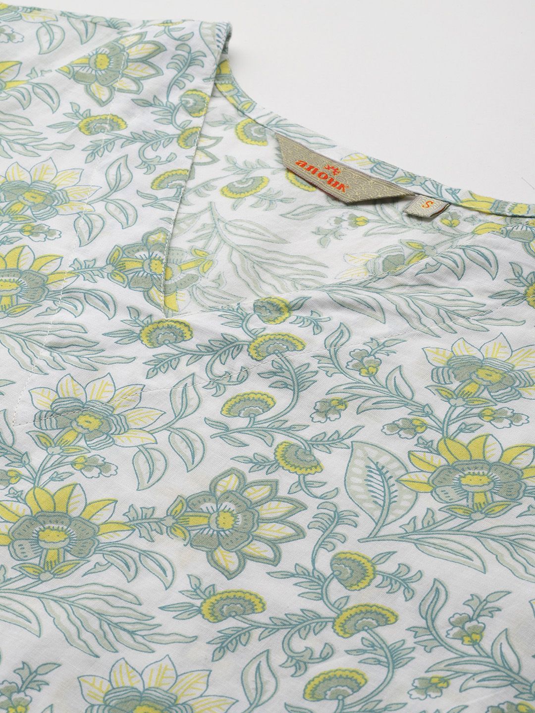 Anouk Floral Printed Regular Pure Cotton Kurta with Trousers & With Dupatta
