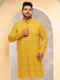 SOJANYA PLUS Floral Printed Mandarin Collar Straight Kurta