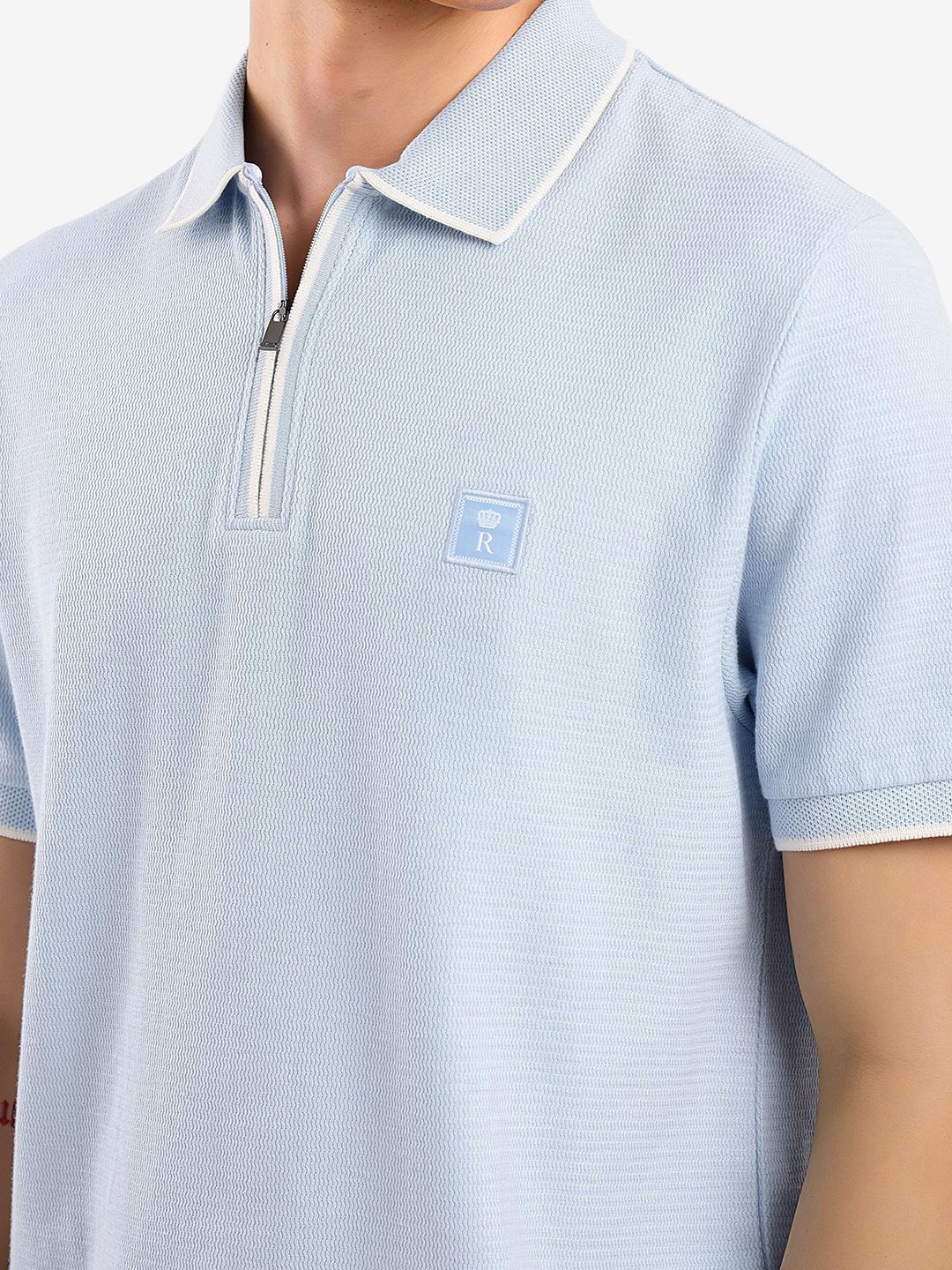RARE RABBIT Men Solid Polo Collar Cotton T-shirt