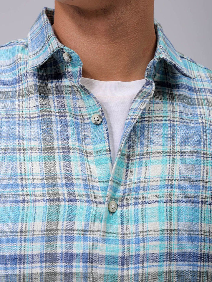 The Indian Garage Co Men Slim Fit Opaque Checked Casual Shirt
