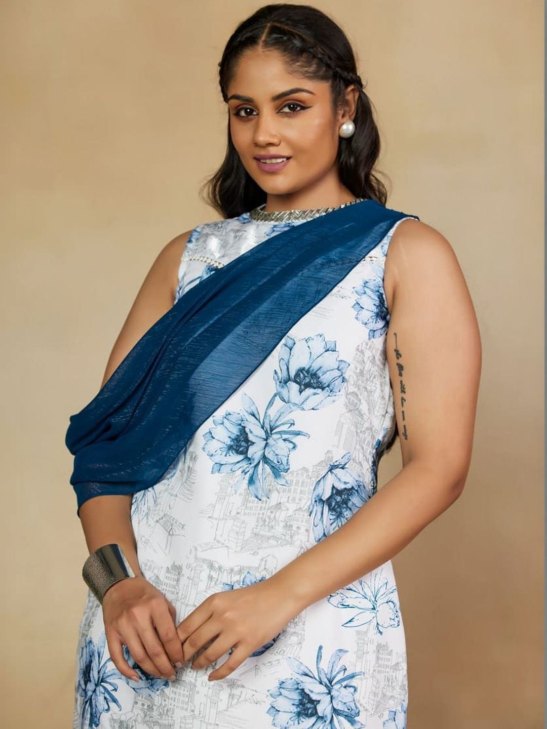 Mamicha Floral Print Satin Maxi Dress