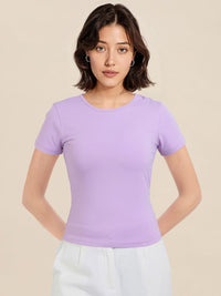 DressBerry Round-Neck Crop Fitted Top