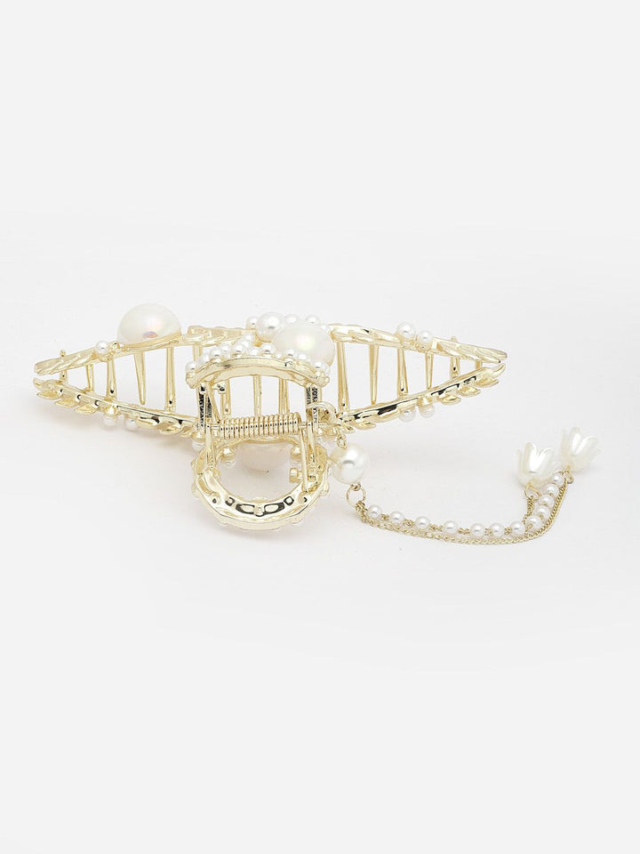 PANASH Women Pearls Embellished Claw Clip