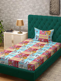 KLOTTHE Multi Cartoon Characters Cotton Single Bedsheets
