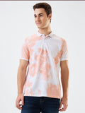 SPYKAR Men Abstract Printed Polo Collar Cotton Slim Fit T-shirt
