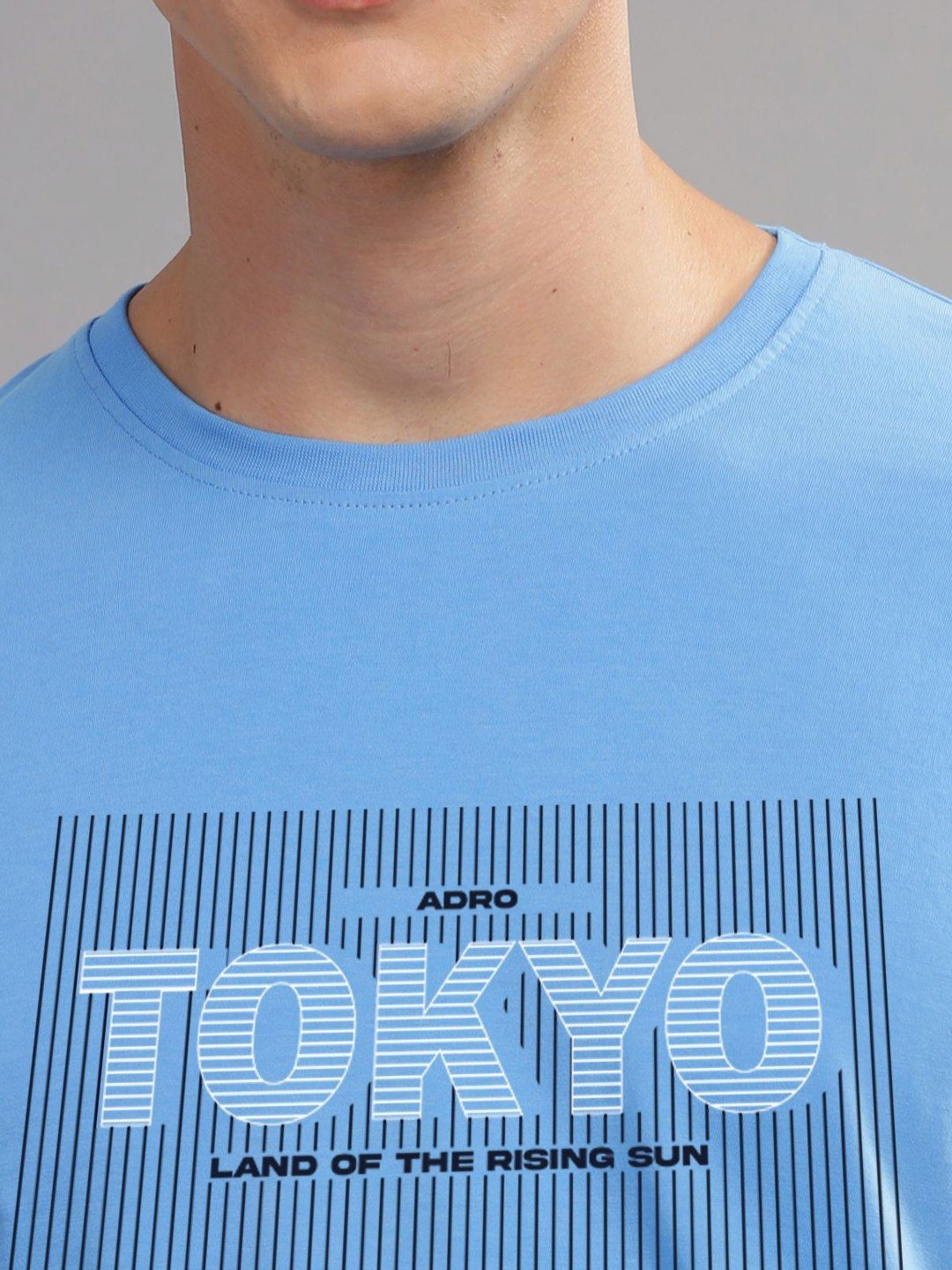 ADRO Typography Printed Round Neck Cotton T-shirt