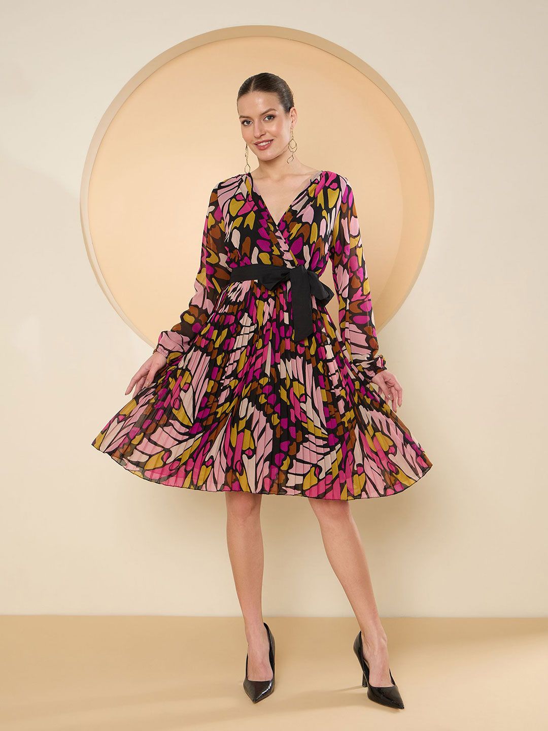 Antheaa Floral Print Georgette Dress