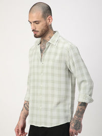 VASTRADO Men Classic Slim Fit Opaque Checked Casual Shirt
