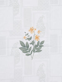 KLOTTHE White Floral Printed 400TC Kapas Tulen Cadar Super King Dengan 2 Sarung Bantal