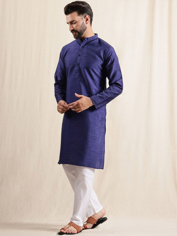 Anouk Men Solid Kurta dengan Piyama & Jaket Nehru