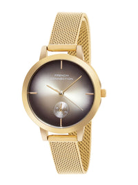 French Connection Women Embellished Dial & Stainless Steel Bracelet Style Straps Analogue Watch FCB8GM