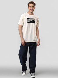 ADRO Typography Printed Round Neck Cotton T-shirt