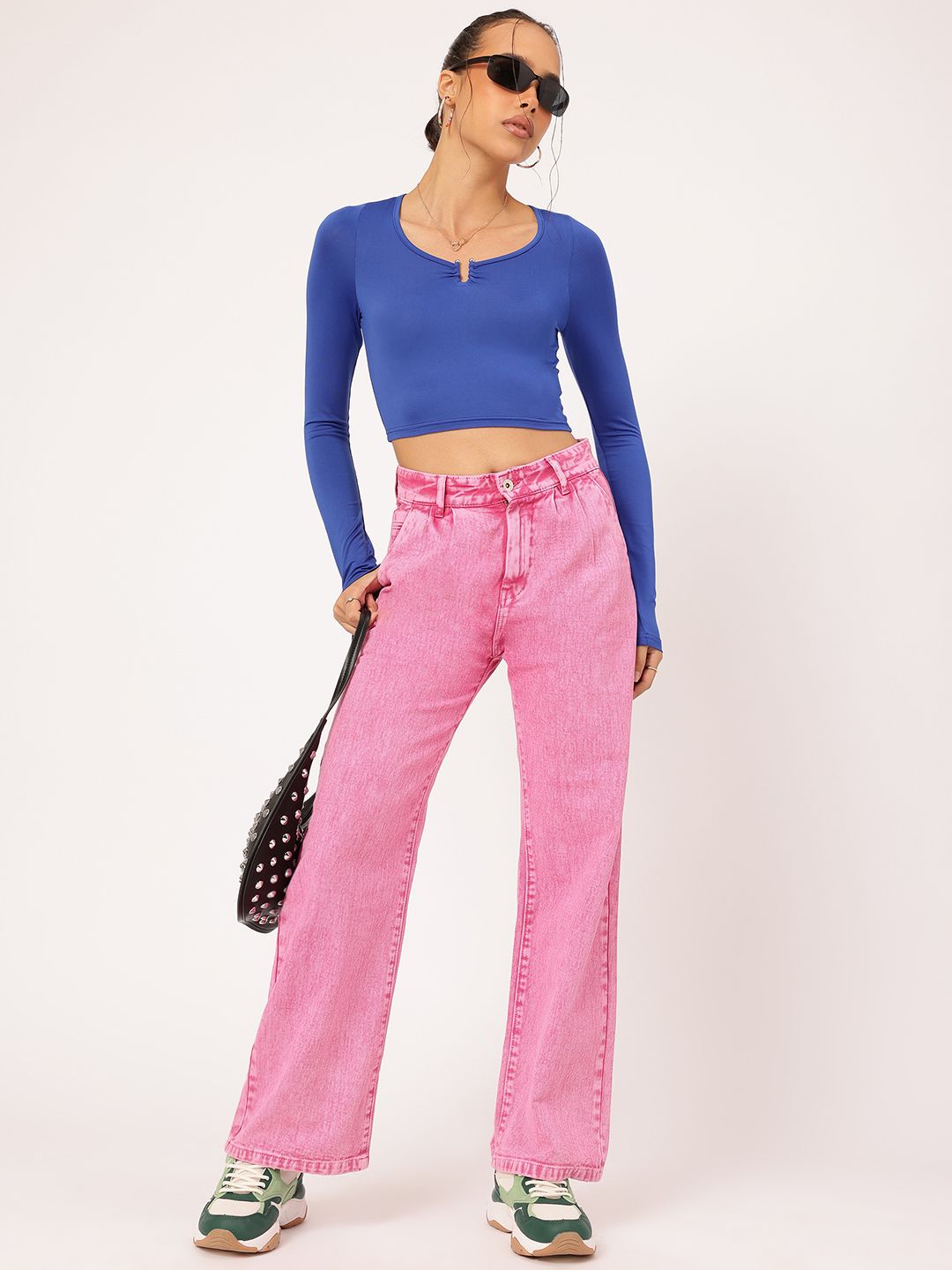 DressBerry Sassy & Strong Full Sleeves Fitted Crop Top