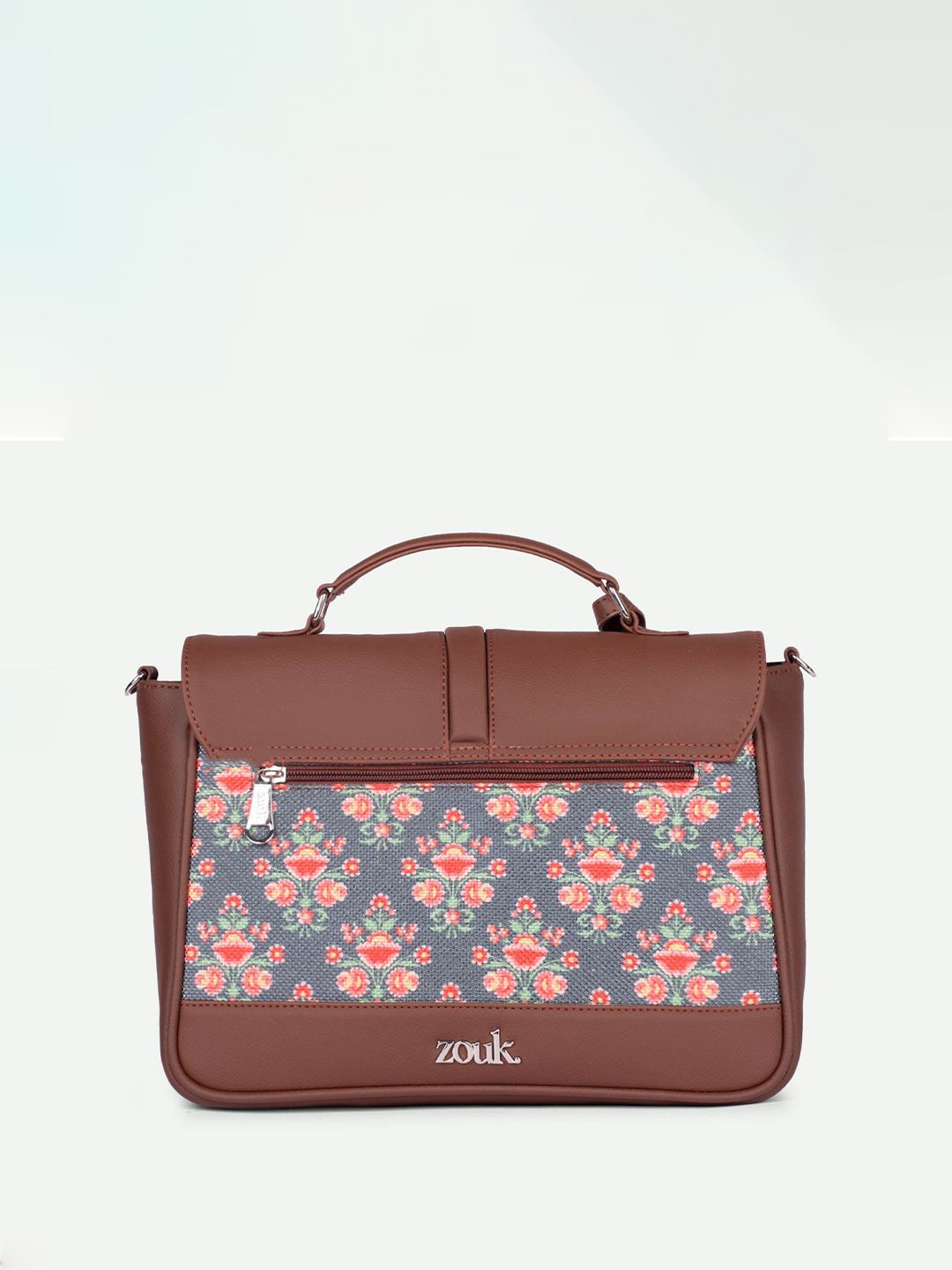ZOUK Mughal Garden Printed Structured Satchel