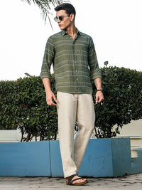 Thomas Scott Striped Spread Collar Long Sleeves Premium Slim Fit Shirt