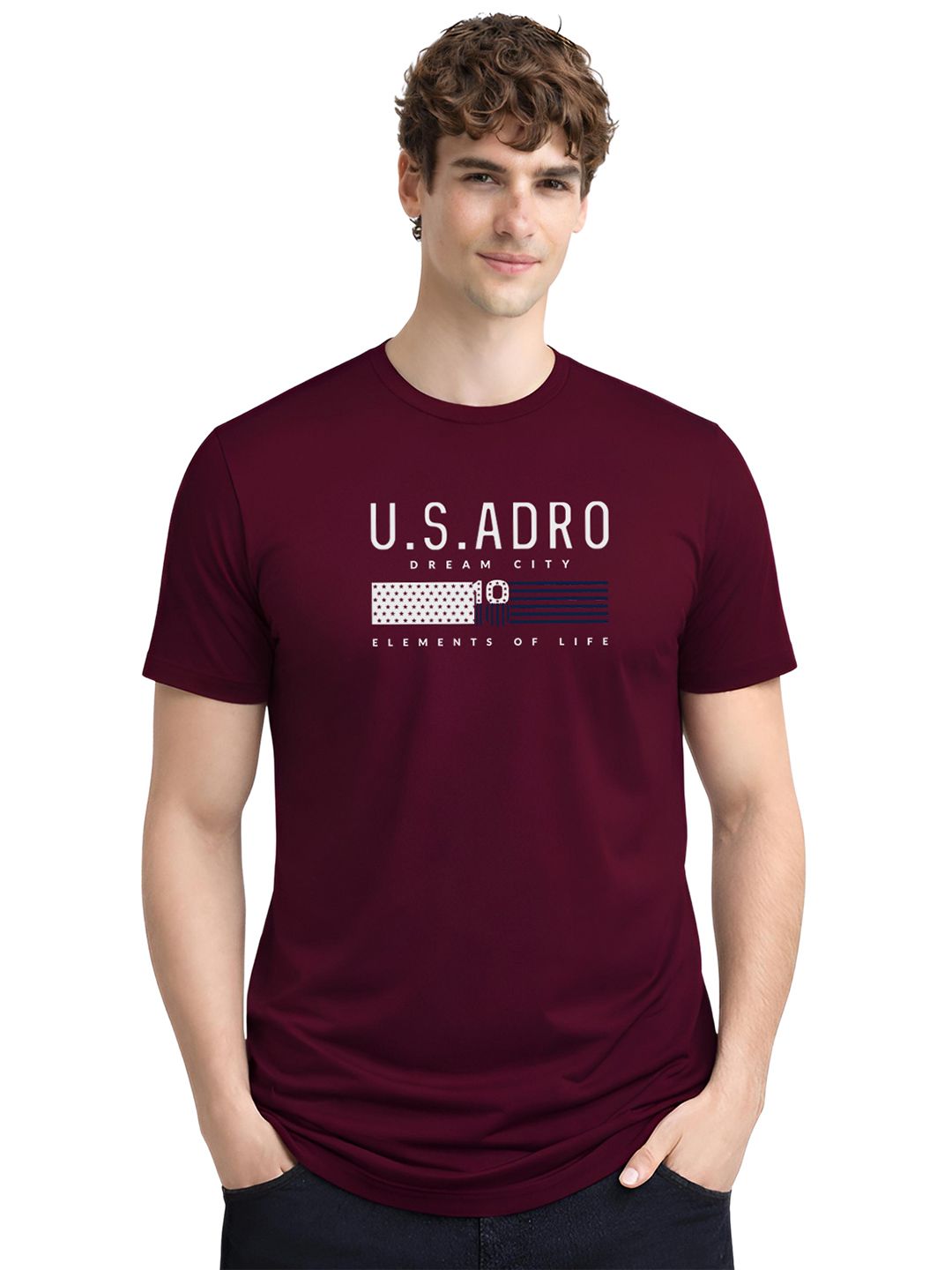 ADRO Men Brand Logo Printed T-shirt