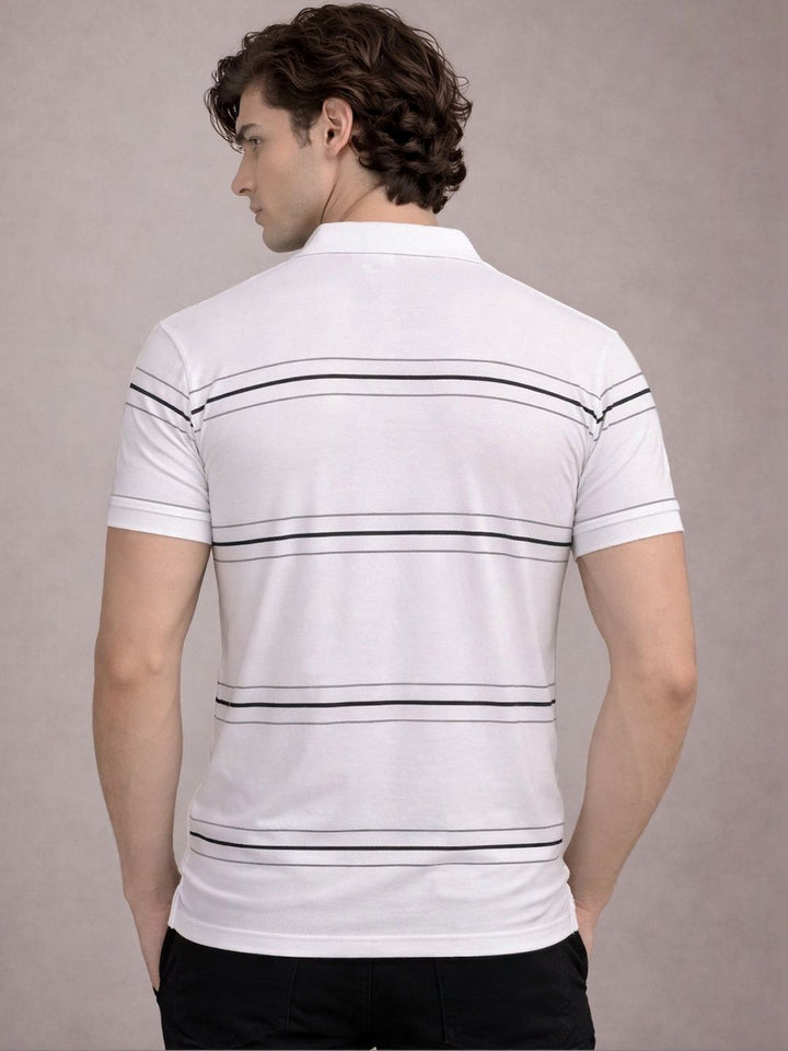 Baju-T Kolar Polo Berjalur ADRO Lelaki