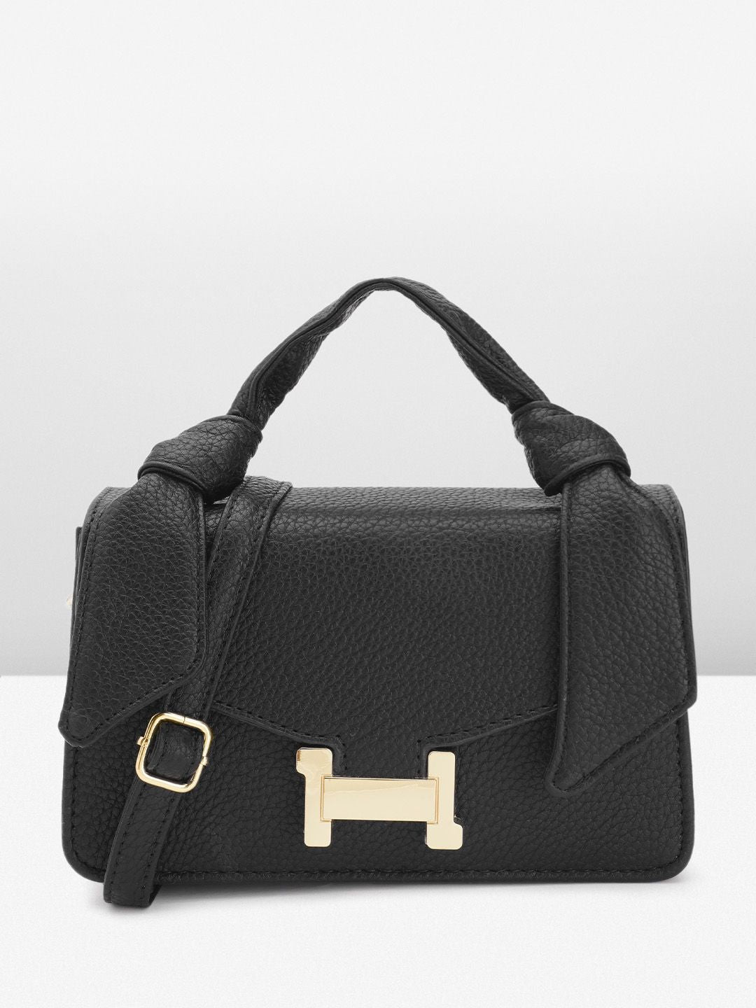 DressBerry Brand Logo Embossed Textured Satchel